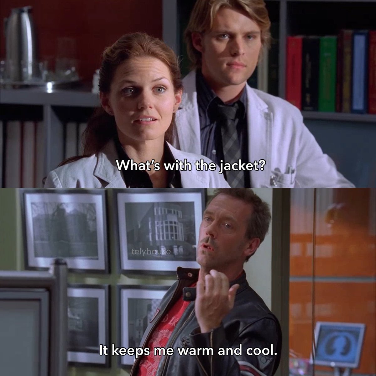 GrimisS's tweet photo. @hughlaurie @dyingscribe @jan_murray Janet really doesn't understand. It's not 8 seasons of the same episode, it's 8 seasons of gold like this https://t.co/Ee9IAyqwHv