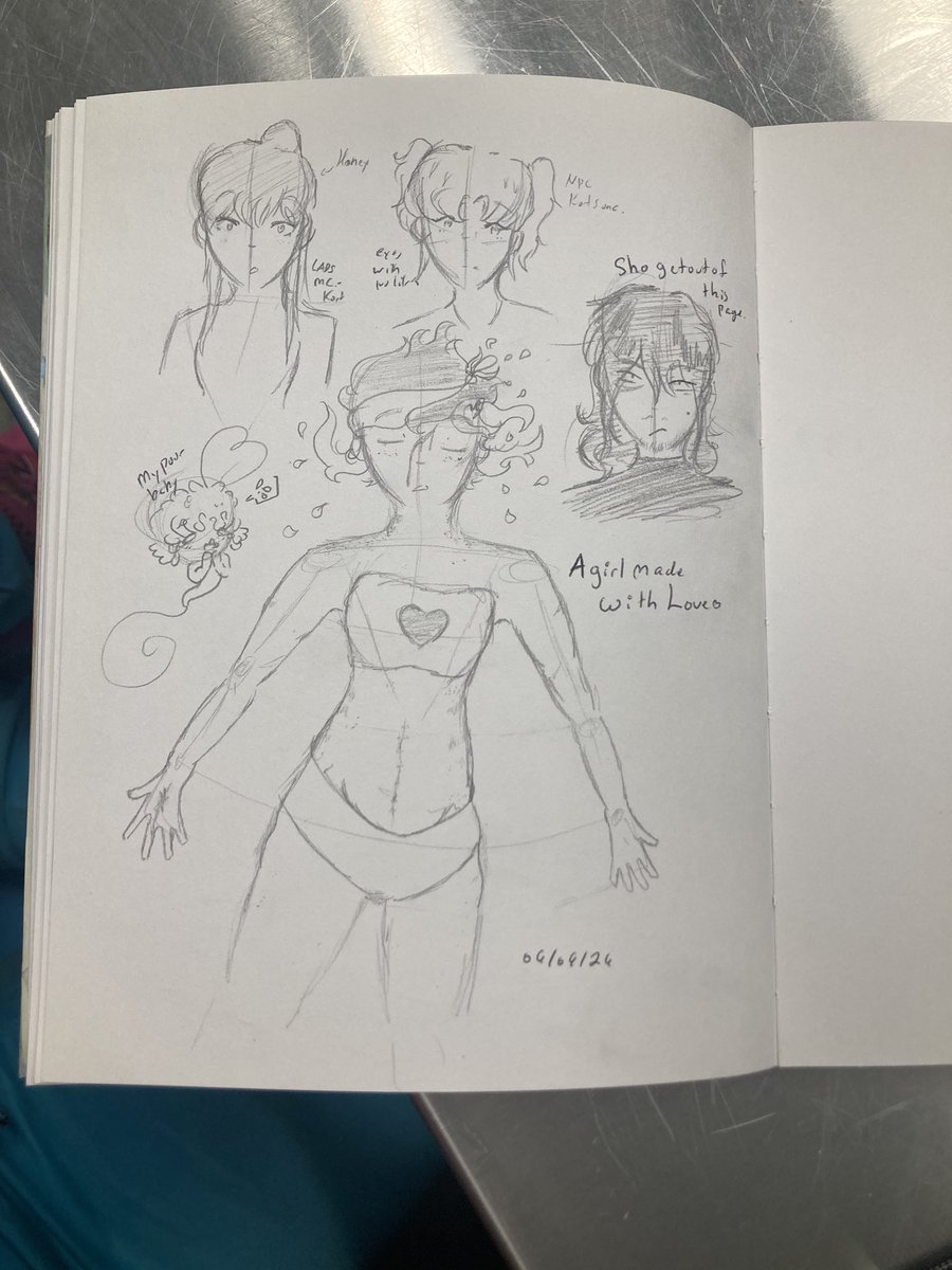 KortaneyH's tweet photo. Part 3 of drawing at work to keep me from doomscrolling. I did attempt to draw @corviida oc by memory in the second picture. I don’t know why I was convinced they had a mullet. 🫩 https://t.co/jKY0aW5t8H