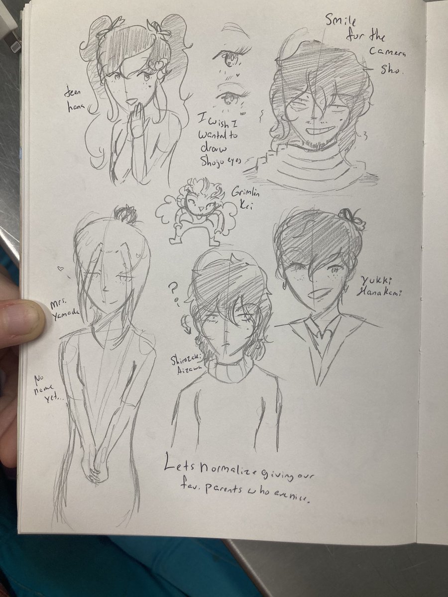 KortaneyH's tweet photo. Part 3 of drawing at work to keep me from doomscrolling. I did attempt to draw @corviida oc by memory in the second picture. I don’t know why I was convinced they had a mullet. 🫩 https://t.co/jKY0aW5t8H