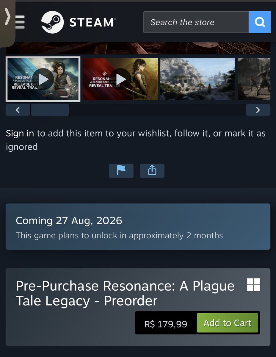 bisuh0's tweet photo. @APlagueTale please consider getting in contact with @PlayStation_BR. the price has not been regionalized like usual and it’s 2x the price on steam. brazilians fans want to play your game!!!! https://t.co/mRlG6WbOgQ