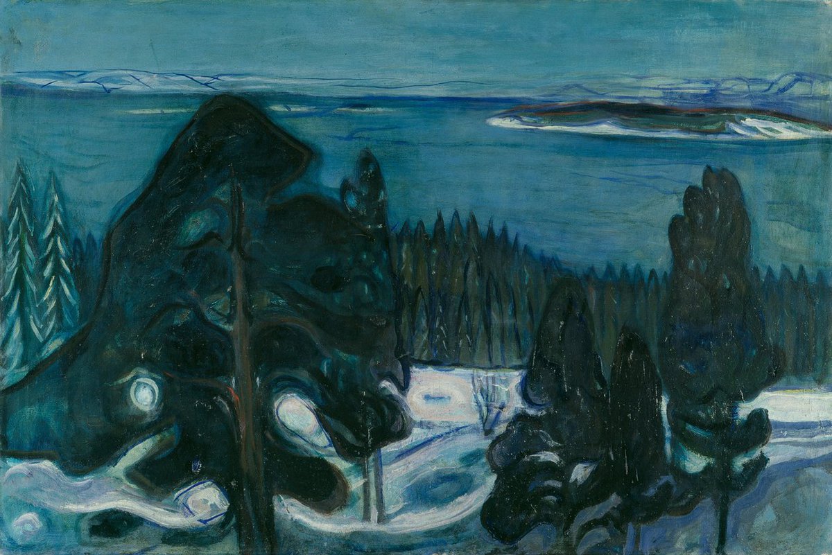 DanBerthod's tweet photo. Edvard Munch
Winter Night, c.1900 https://t.co/MkmK5AGcIU