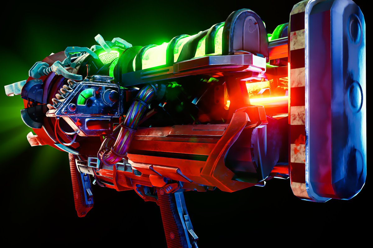 Spooky_Sal's tweet photo. Per request, a Raygun Mark II/Thundergun hybrid https://t.co/LNnJC6yZy2