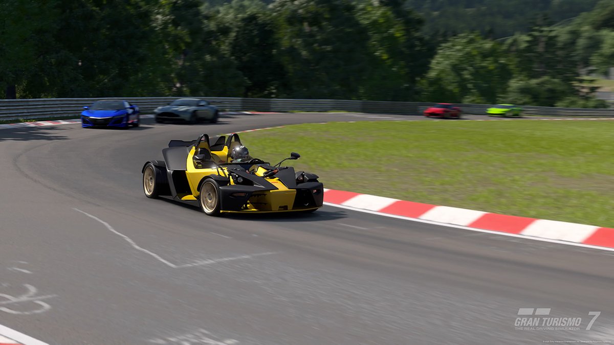 skymac_org's tweet photo. Nous clôturons le weekend avec une expérimentation, toujours sur le #Nurburgring #Nordschleife. Cette fois, c'est au volant de la X-Bow R '12 que nous avons complété les 2 tours de l'épreuve WTC600. Réglages et réalisation : https://t.co/RYzZGsRkrQ
#GT7 #GranTurismo7 https://t.co/FpqpAkFMn6