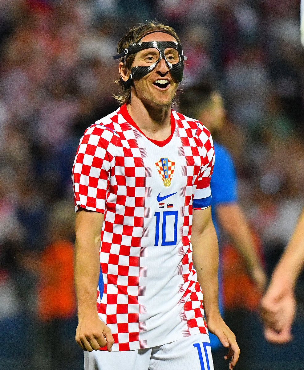 JamesStatman's tweet photo. Luka Modrić equals Lionel Messi on 198 international caps, both are on the verge of joining Cristiano Ronaldo and Kuwait's Bader Al-Mutawa in playing at least 200 games for their country. 🇭🇷 

Like fine wine. 🍷 https://t.co/2BcTYdQ2FK