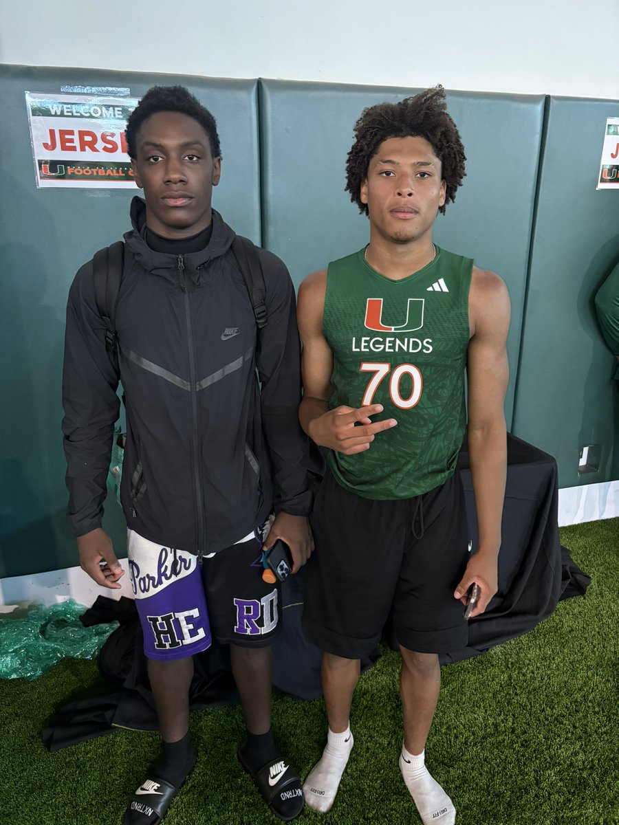 CJ2Sports2028's tweet photo. Had a great time at @CanesFootball @coach_cristobal @CoachWillHarris @TripCarrico @JaelynFlores04 can’t wait to get back!! https://t.co/A5fCExTwYT