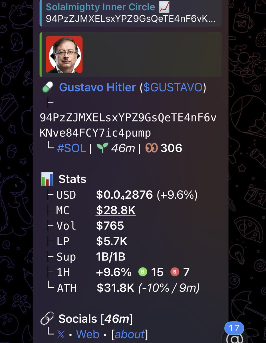 Solalmighty001's tweet photo. Watch your entry on $GUSTAVO

CA>
94PzZJMXELsxYPZ9GsQeTE4nF6vKNve84FCY7ic4pump https://t.co/POgMmfT3Zd