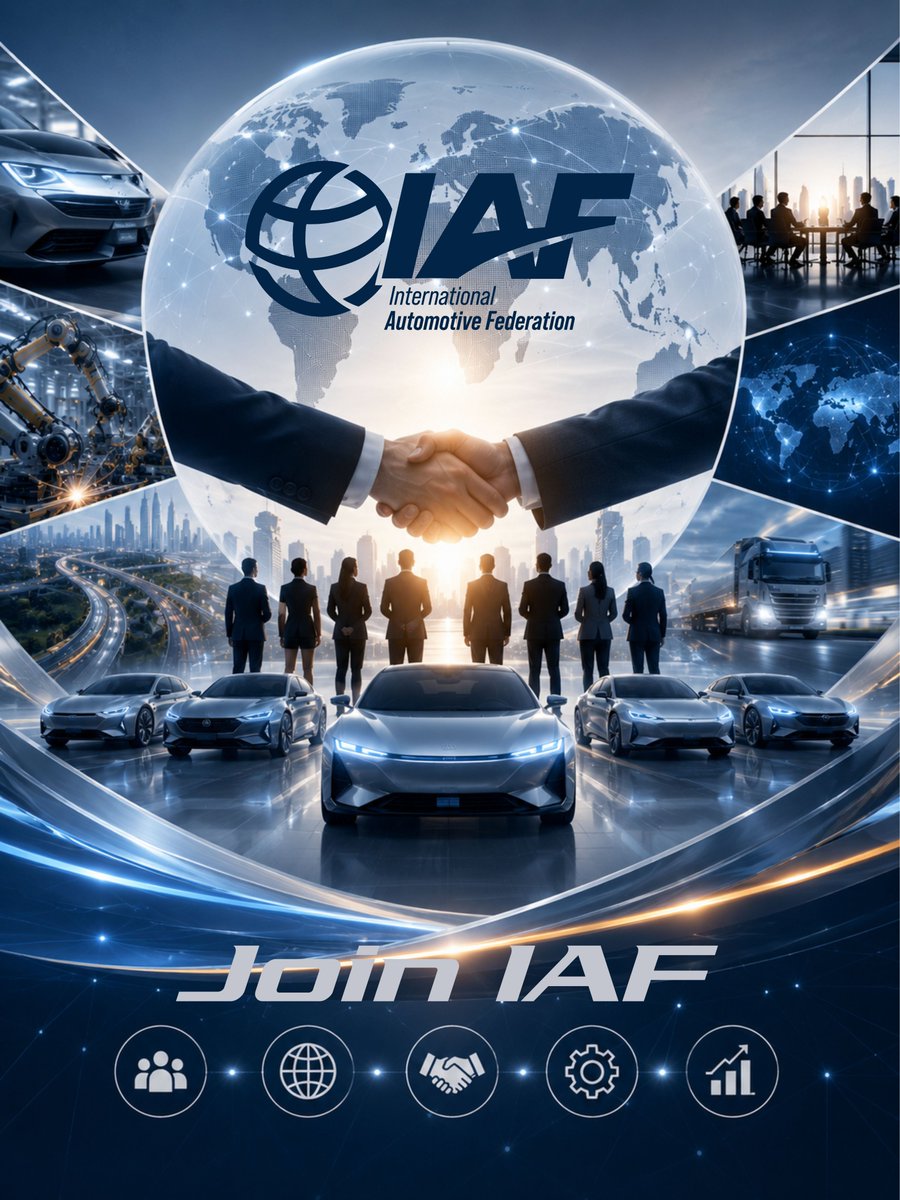 iafautomotive's tweet photo. Join the International Automotive Federation (IAF)

The automotive industry is rapidly evolving through artificial intelligence, smart mobility, digital transformation, sustainable technologies, and global collaboration.

As the world's leading international automotive federation, IAF brings together automotive manufacturers, brands, suppliers, technology companies, and industry professionals under one global platform.

Early members will have a unique opportunity to help shape federation initiatives, participate in working groups, contribute to industry programs, and gain visibility within a growing international automotive network.

The future of automotive will be built by those who participate today.

Become part of a global movement driving innovation, quality, sustainability, mobility, and next-generation automotive technologies.

👉 https://t.co/I51a7dxyvh

#IAF #Automotive #AutomotiveIndustry #AutomotiveManufacturers #AutomotiveBrands #FutureOfAutomotive #ArtificialIntelligence #AI #Mobility #SmartMobility #Innovation #Sustainability #ElectricVehicles #AutomotiveTechnology #DigitalTransformation #GlobalAutomotive #AutomotiveLeadership #JoinIAF