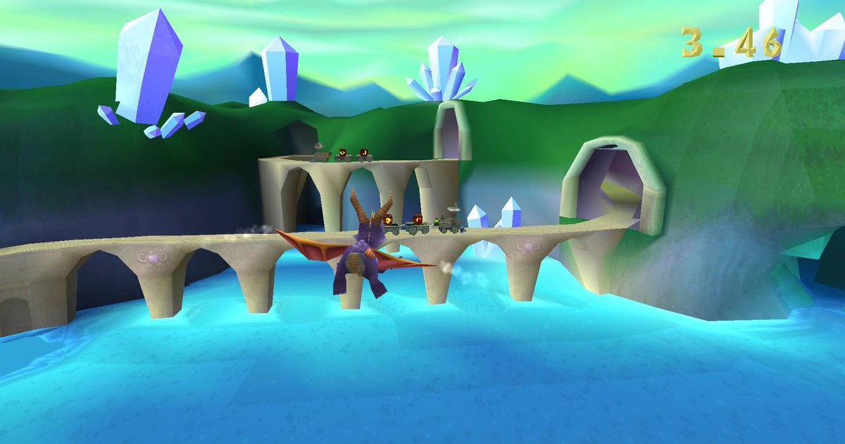 WackoidMag's tweet photo. I would temper expectations until there is some sort of confirmation that this is a traditional Spyro platformer. From the trailer, that doesn't yet seem to be the case. It looks like the gameplay will be closer to the old "speedway" levels. https://t.co/VlMVGM7KUs