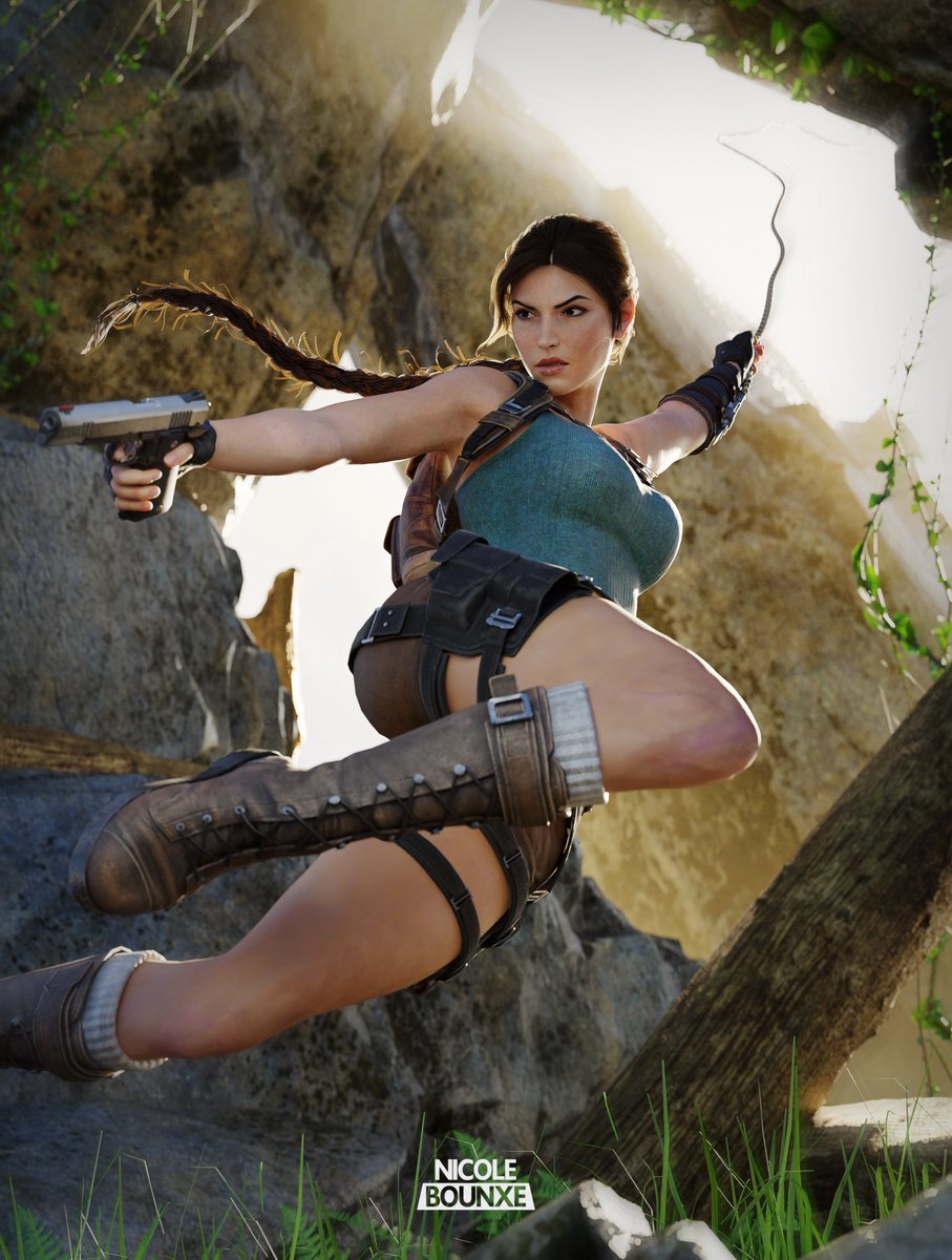nicolebounxe's tweet photo. New render inspired by Tomb Raider: Legacy of Atlantis 🌿

My first art made entirely in Blender Cycles 5.1! https://t.co/LkethV5bo2