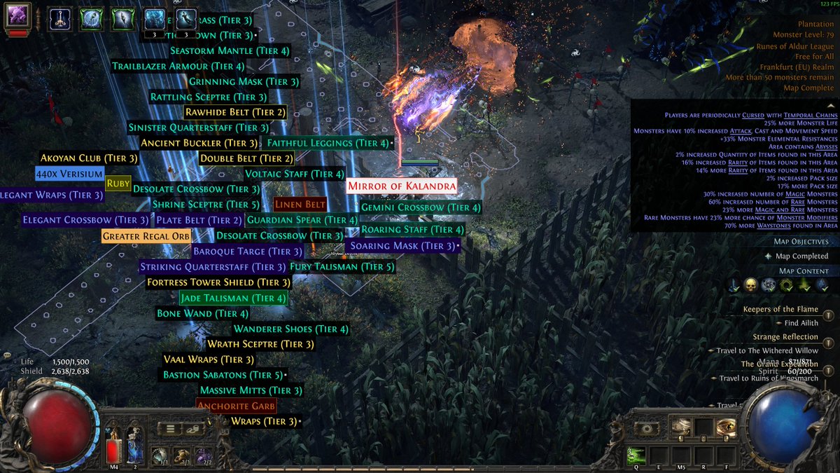 _iSalman's tweet photo. JUST DROPPED A MIRROR OF KALANDRA IN A TIER 14 MAP — NO TABLETS, NEW GAME MECHANIC, EXPEDITION! #POE2 #PATHOFEXILE https://t.co/rcpzVaN54q