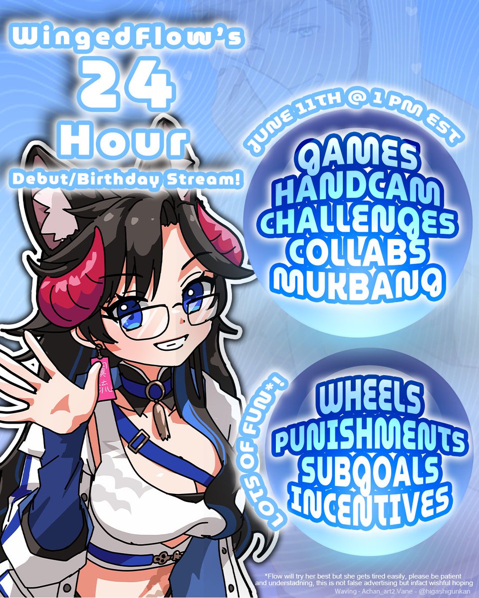 Wingedflow's tweet photo. ˚˖⁺✧DEBUT JUNE 11th ✧⁺ ˖˚  

I will be doing my Debut / Birthday 24Hr stream~!!

  I Can't Wait to see you there
🗓️June 11th  
⏰1pm EST 

🎨Achan_art2

(def didnt have a typo the first time i posted this) https://t.co/7RhcYkuX7r