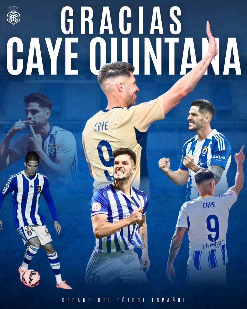 recreoficial's tweet photo. Desde el Decano, máximo respeto y agradecimiento a Caye Quintana tras anunciar su retirada profesional 👏🏻

Cinco temporadas en nuestro club, 51 goles como futbolista del Decano y más de 1️⃣5️⃣0️⃣ partidos con la camiseta albiazul 🔝

Gracias por todo, Caye. Esta siempre será tu casa 🤍💙