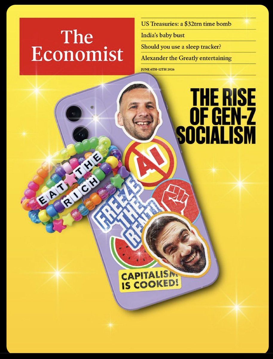 IsabellaMWeber's tweet photo. Hard to think of a greater honor than to be considered The Economist‘s intellectual enemy #1. 

My work is “intellectual ballast” for the largest number of Americans since 1975 wanting government to “improve the standard of living” of the poor, cut their costs, raise their incomes and stop AI from wrecking society, they say. Dream of an endorsement. Thank you @TheEconomist!