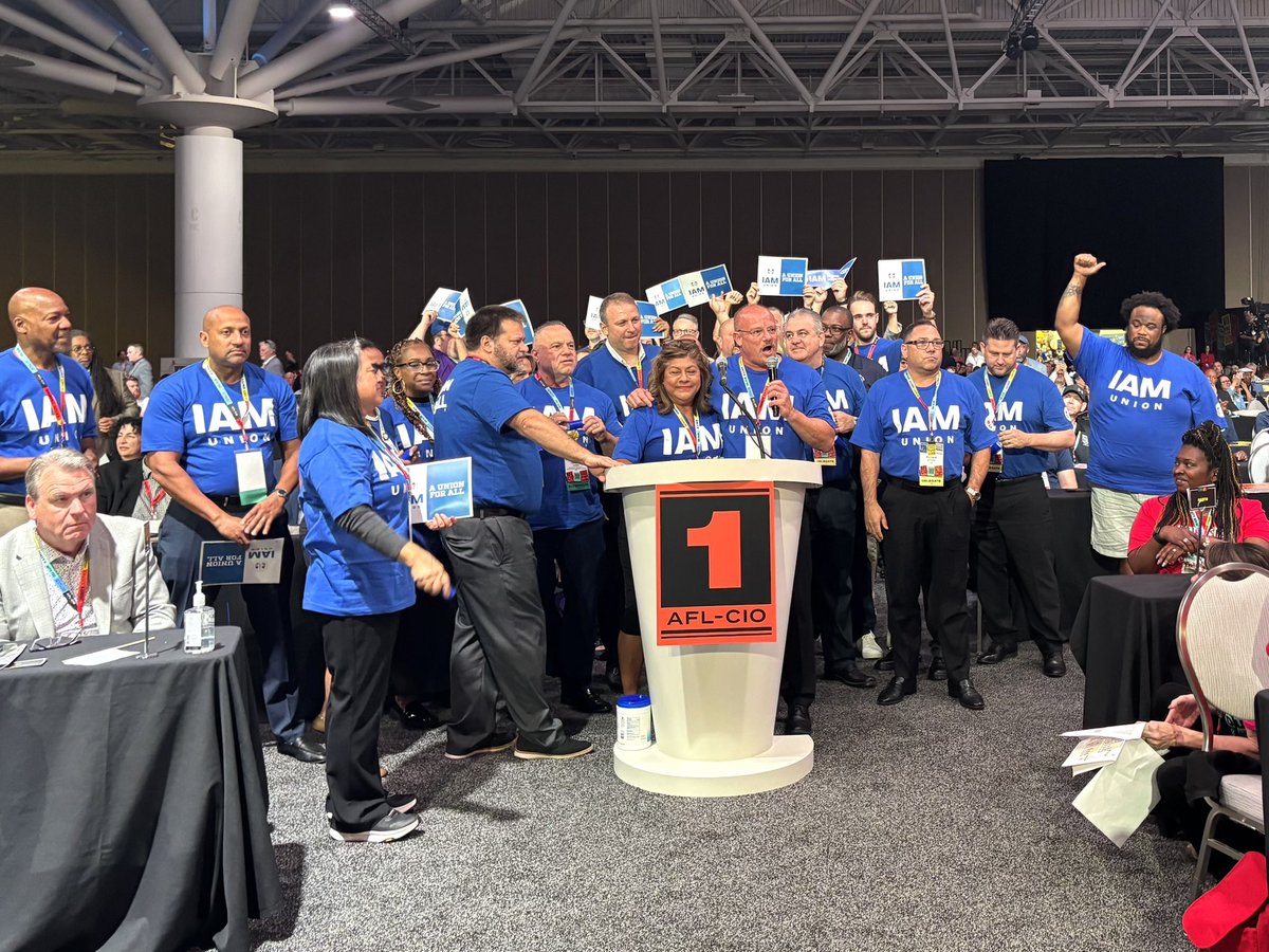 IAM_Union's tweet photo. We're the IAM Union ⚙️

We're a union for all ✊

We're in the house for the @AFLCIO Convention! 👊 https://t.co/t3TTUYyygo