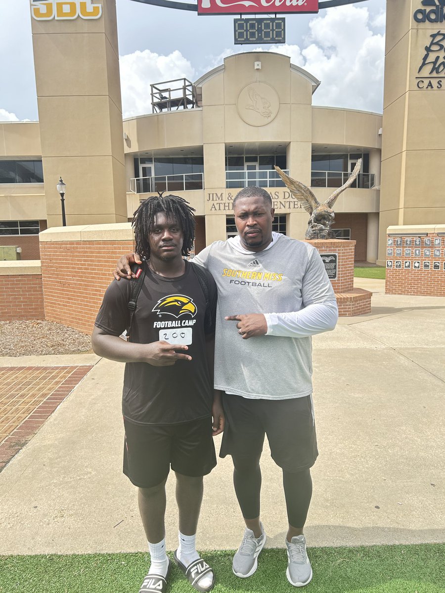 brayskii21's tweet photo. Had a great day at  @SouthernMissFB with @_CoachSteckel thanks for the opportunity today. 
@orr_coachorr9 @KosciuskoFB @CaidenWade @coach_imoore https://t.co/hLKYtdo5St