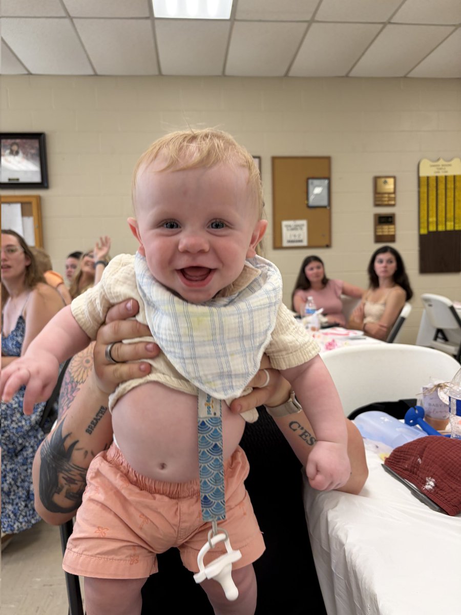 djonestraining's tweet photo. My wife Sandy and our daughters attended a baby shower today. A close friend of our family growing up. They took the "little man"! Our grandson Luca Jay. He just turned seven months old. He is the funniest little dude! He is always so happy!He makes everyone smile and even laugh! https://t.co/Tk1KNIfQb6