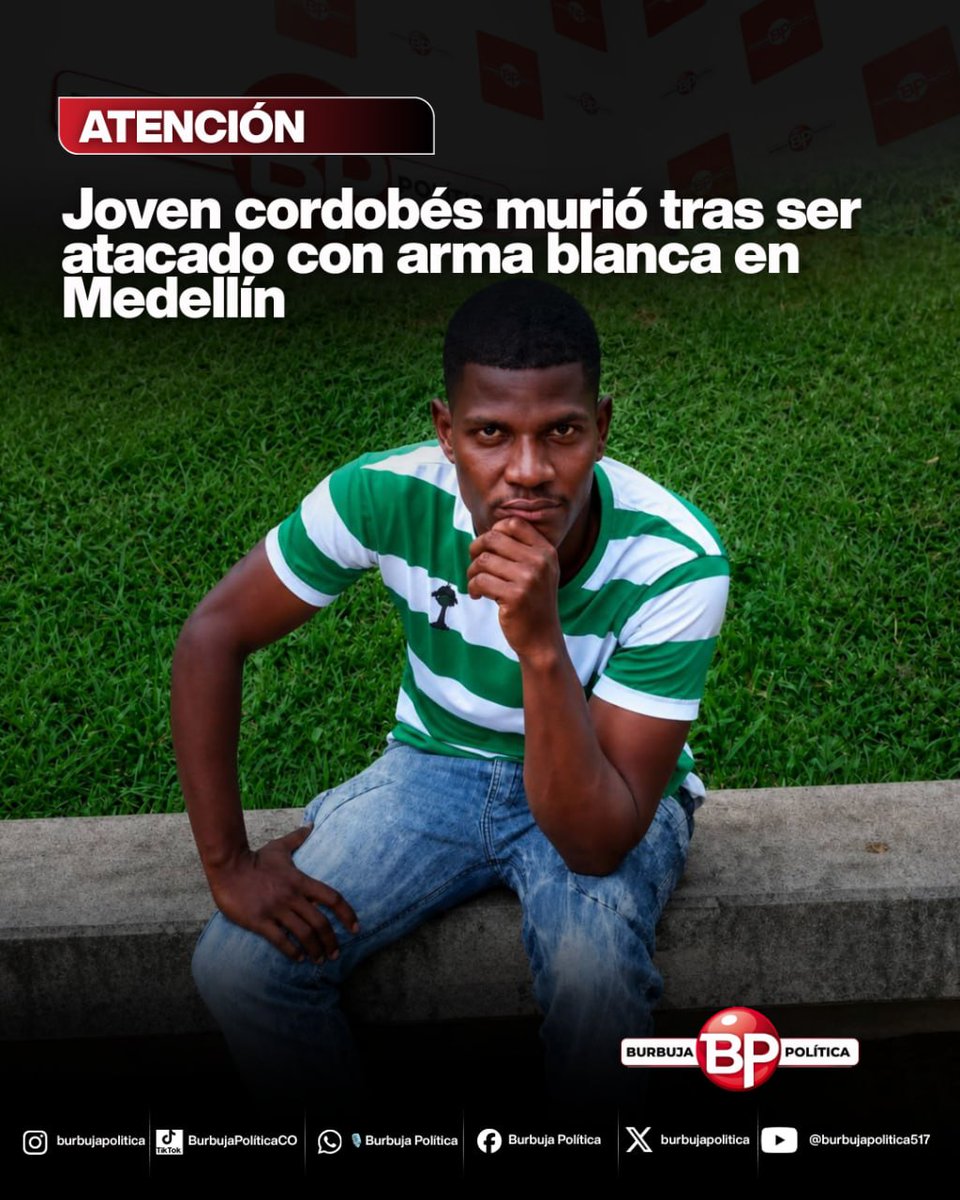 marchenojob's tweet photo. #Atención Joven cordobés murió tras ser atacado con arma blanca en Medellín

La violencia volvió a enlutar a una familia cordobesa. Gleiber Luis Torres Palencia, oriundo del municipio de Moñitos, falleció luego de resultar herido en medio de un hecho ocurrido en la ciudad de Medellín durante la noche del sábado.

La víctima, natural de la vereda Villa Carmen, habría estado compartiendo con varias personas cuando se presentó una discusión que, según versiones preliminares, estaría relacionada con una gorra. En medio del altercado, uno de los involucrados presuntamente lo atacó con un arma blanca, causándole heridas de gravedad.

Aunque el joven recibió atención médica, posteriormente se confirmó su fallecimiento.

Las autoridades adelantan las investigaciones para esclarecer las circunstancias en las que ocurrió el hecho e identificar plenamente al responsable de la agresión.

La muerte de Gleiber Luis ha causado profunda consternación entre familiares, amigos y habitantes de Moñitos, especialmente porque la familia Torres Palencia había sufrido recientemente otra tragedia. Hace apenas dos meses, un familiar cercano y su pareja perdieron la vida en un accidente de tránsito cuando se desplazaban hacia Medellín.

Hoy, la vereda Villa Carmen y gran parte del municipio lamentan una nueva pérdida que golpea a una familia marcada por el dolor en los últimos meses.