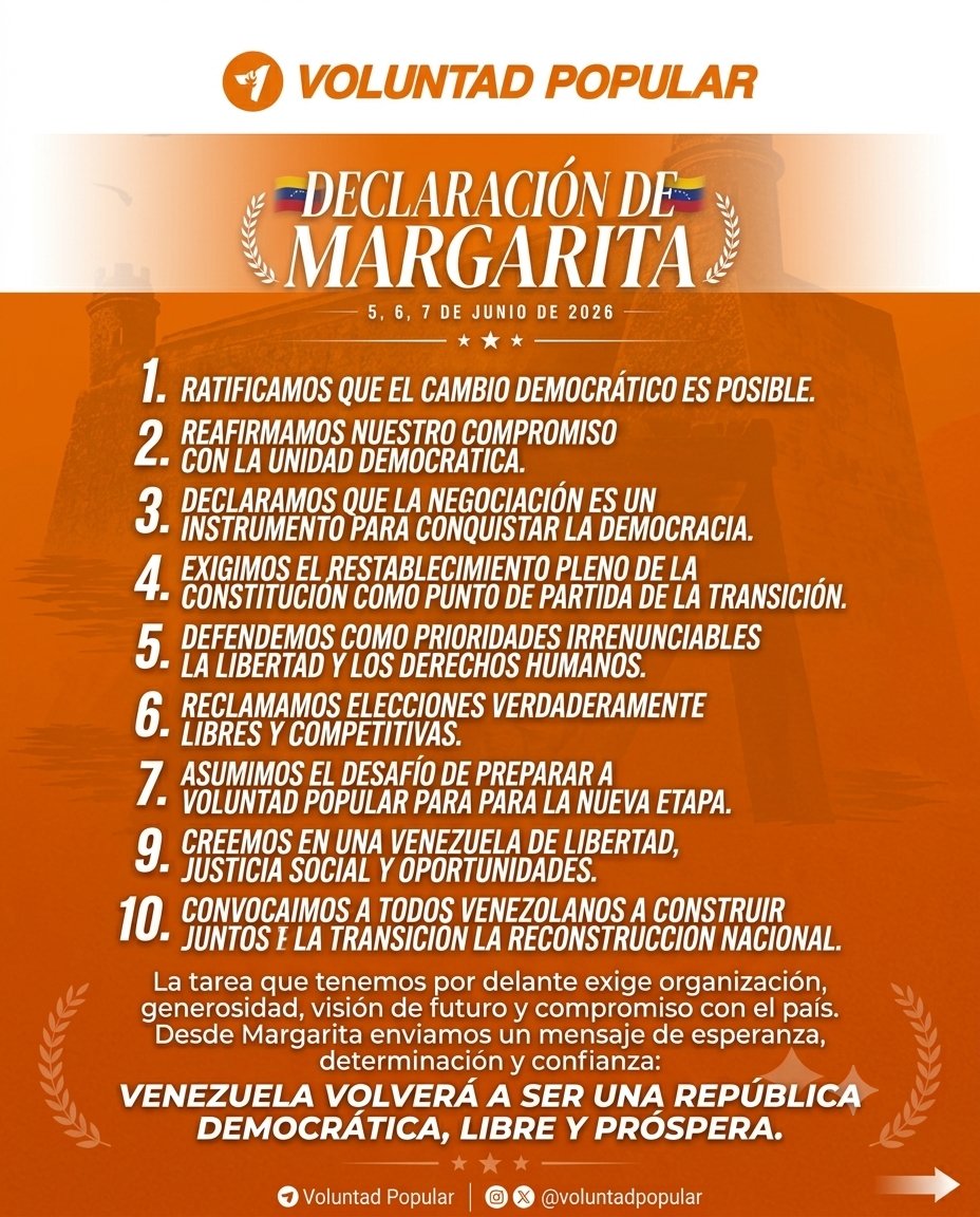joseegpg's tweet photo. La ruta es clara: organización, unión y fe en el futuro que merecemos. ¡El cambio se construye juntos!
​#DeclaracionDeMargarita #VenezuelaLibre #Democracia #Unidad #Esperanza #VenezuelaEnPositivo #NuevaEsparta #CambioYUnificacion https://t.co/3r4jDlX4hJ
