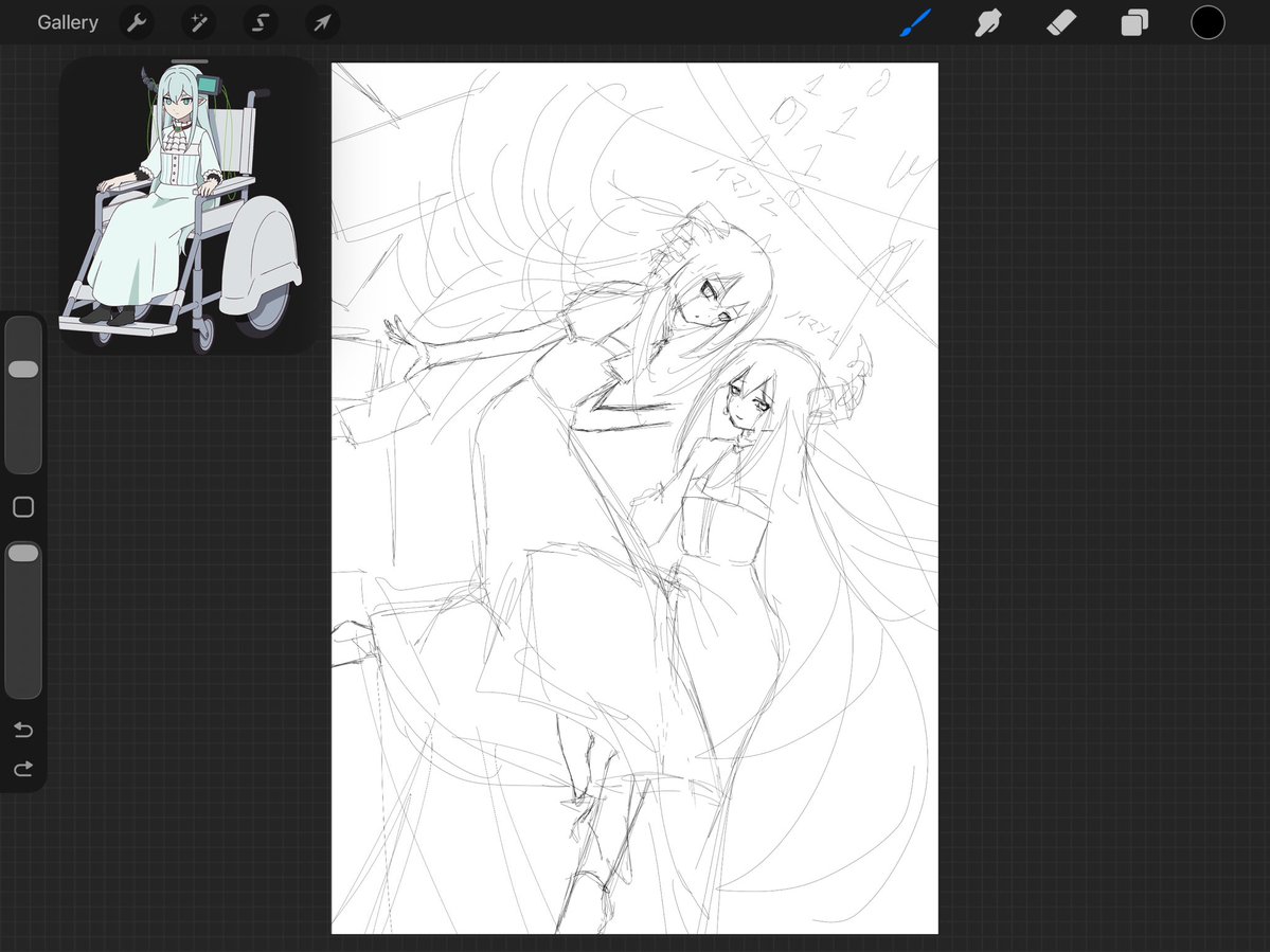 existicides's tweet photo. Sketch ノイマン1、ノイマンニ #PetalsOfReincarnation #リィンカーネーションの花弁 #イラスト https://t.co/l465FA4oSV