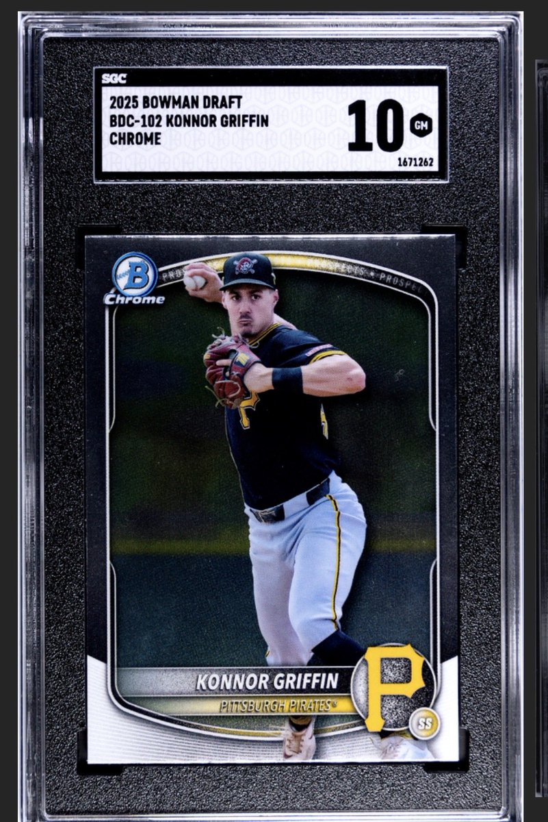 flamadiddledoo's tweet photo. Stack Sale 52 ReRun:

2025 Bowman Draft Konnor Griffin @sgcgradingtcg 10 

$185- PSA 10 only sale $247

#slab #TheHobbyFamily #TheHobby #sale https://t.co/U2T16sOEtW