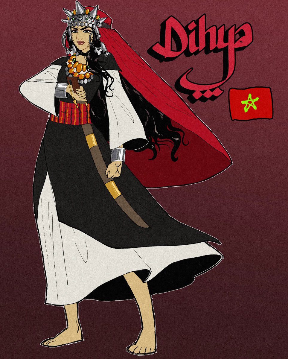 bel_cece's tweet photo. Hi everyone! A North African character was highly requested and I have delivered, as promised! This is Dihya and she is a pirate! Inspired by the Barbary pirates. 

She will be part of an upcoming installment !
#spicesandsorcery #kickstarter #morocco #northafrican #amazigh https://t.co/tvx044LgmU