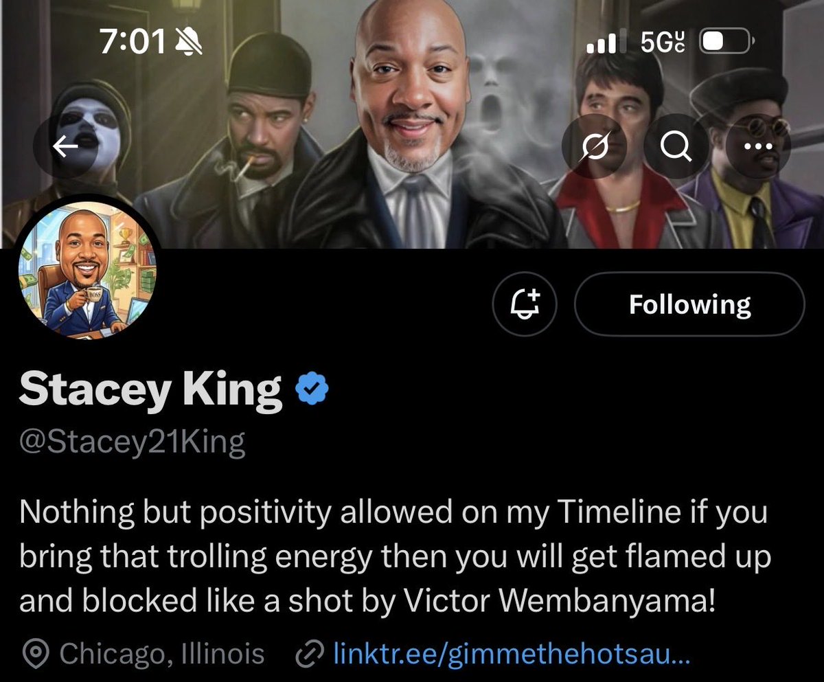 Schuster_Elias's tweet photo. Stacey King’s bio says it all. 

He was all about spreading joy and keeping it light. Someone who constantly reminded us that sports are about having fun above all else. https://t.co/X1qZP4Xhbw