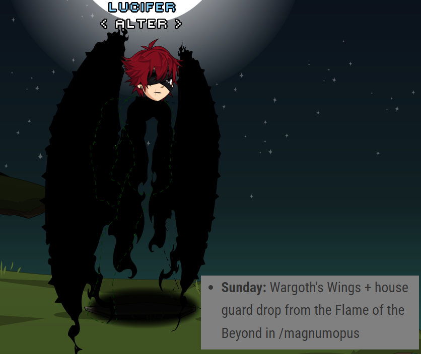 Datenshi6699's tweet photo. 🎁 Sunday Daily Gift 🎁

/join magnumopus &amp; bonk Flame of the Beyond.
Get NEW RARE AC TAGGED WINGS "Wargoth's Wings".

Note: According to DNs there supposed to be a house guard but so far nothing.

Let me know if it's dropping for you guys😌

Good Luck ^^ https://t.co/7ImFOX99kG