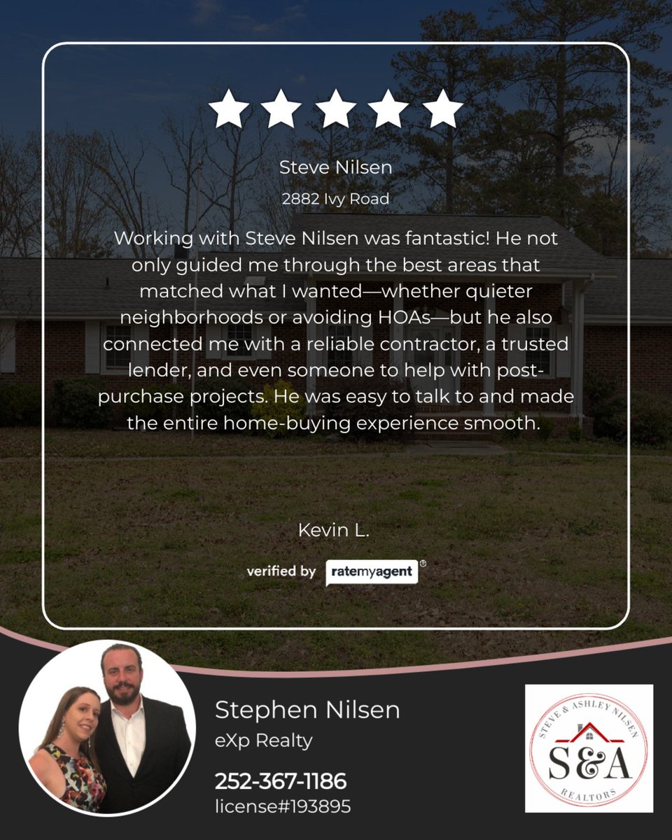 ENC_Realtor's tweet photo. My latest RateMyAgent review in Greenville.

...
#ratemyagent #realestate https://t.co/P6GH945WLJ