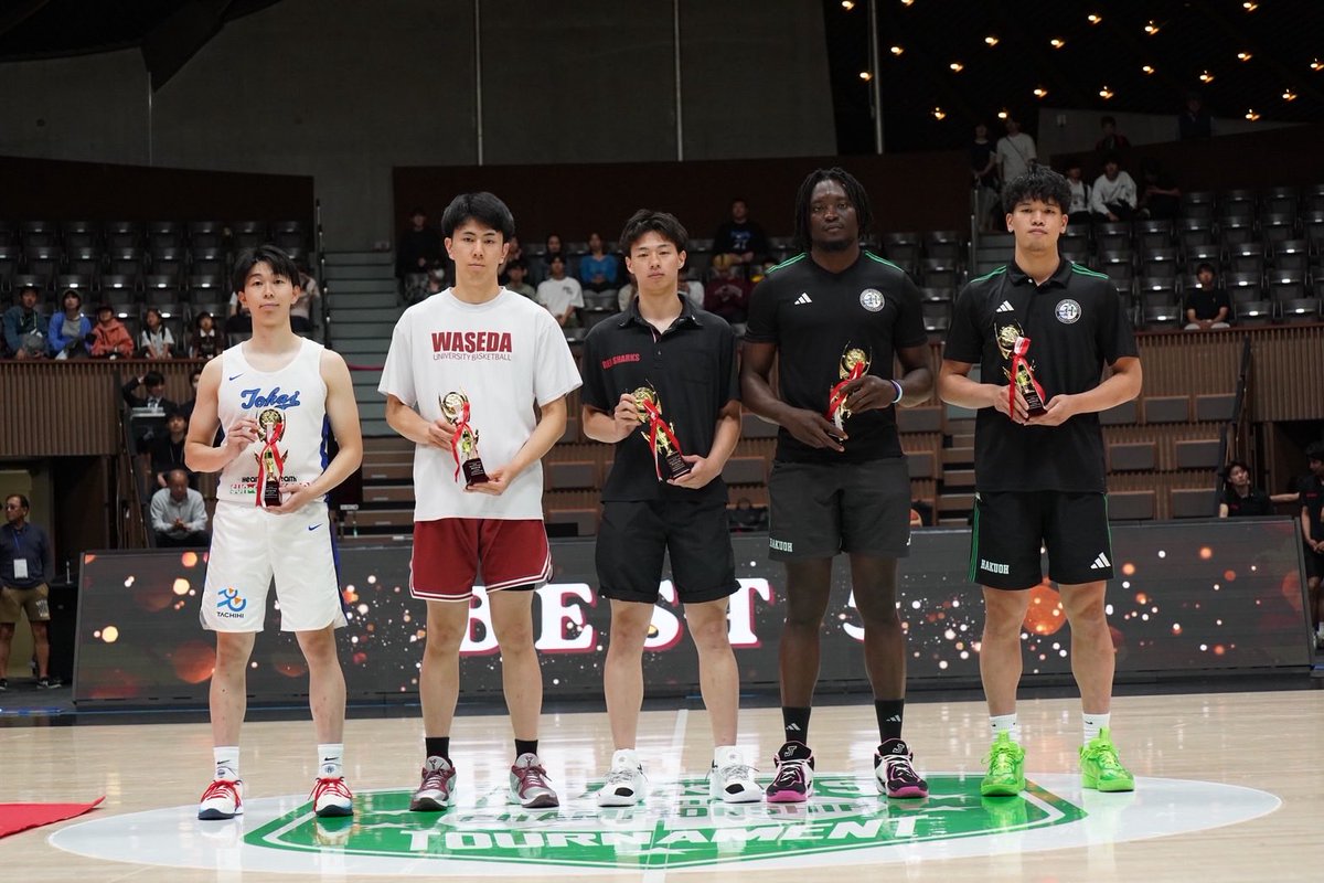 KCBBF_90's tweet photo. #ルーキーズトーナメント🍀
🎖️最優秀選手賞
十返 翔里（東海大2年）

🎖️新人賞
宮本 耀（早稲田大1年）

🎖️優秀選手賞
渡邊大翔（東海大2年）
村田桂次郎（日本大2年）
松本秦（早稲田大2年）
内田悠介（白鷗大2年）
オカプチネドゥ（白鷗大1年）

🎖️ MIP賞
十返 翔里（東海大2年）
#大学バスケ
#KCBF https://t.co/A4JZ8LcXH1