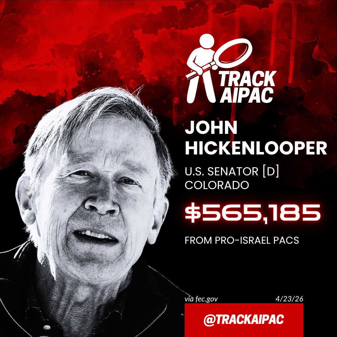 TrackAIPAC's tweet photo. @Hickenlooper https://t.co/7cAFeJUR7k