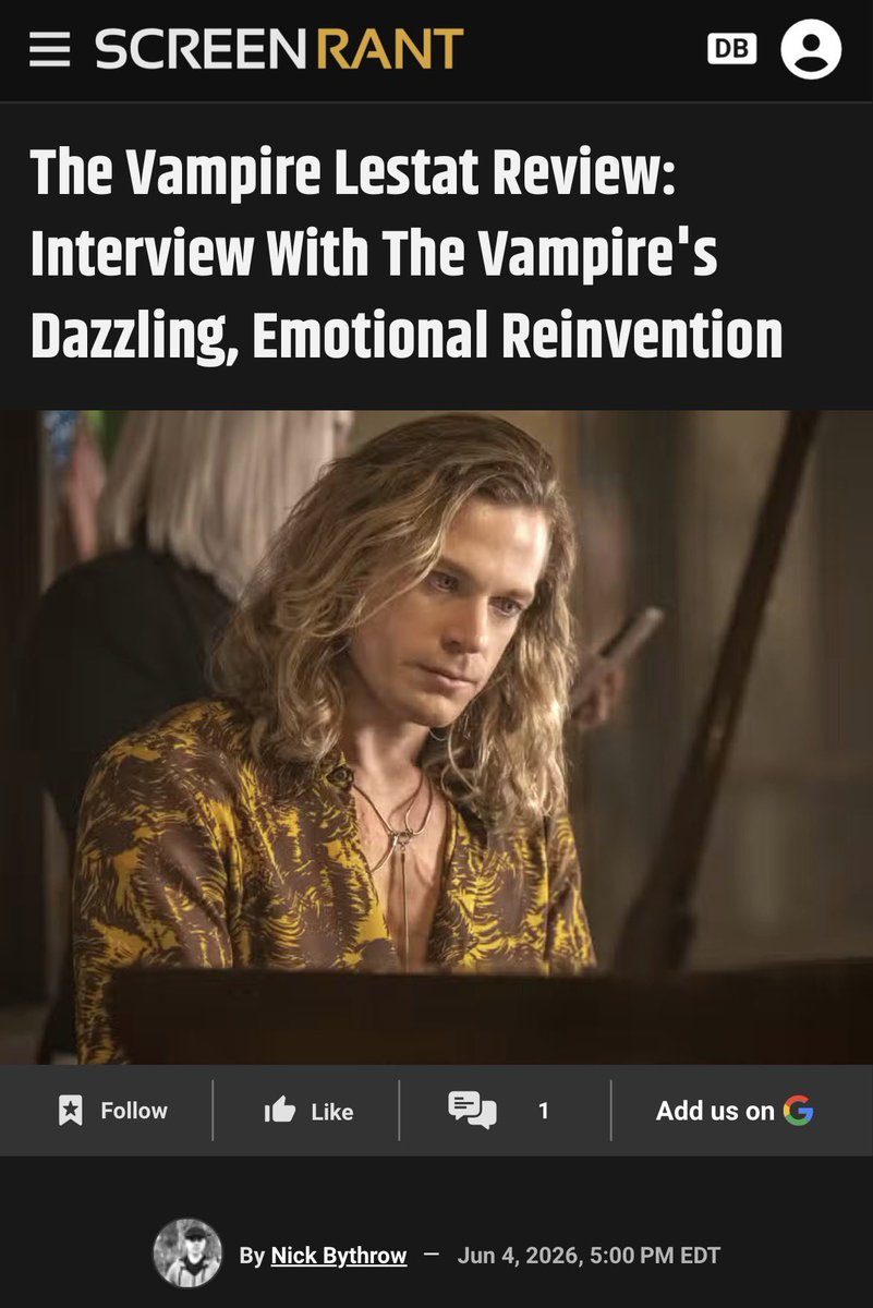 Interview With The Vampire Fanpage tweet media