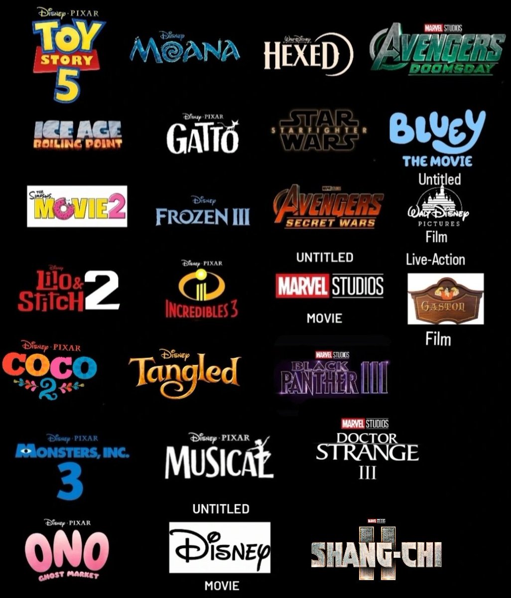 MarvelLeaks22's tweet photo. Most movies coming from Disney between this year and 2029/2030. Note: These aren't all of the movies. https://t.co/17bKMwOaTc
