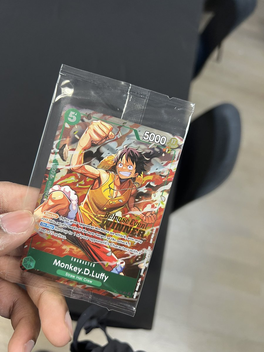 RaksOnRacks's tweet photo. Just went to and won my first one piece prerelease, I might be goated 😼, everyone at the event was awesome, draft in one piece is genuinely super fun as a format https://t.co/TMtT9xCfp5