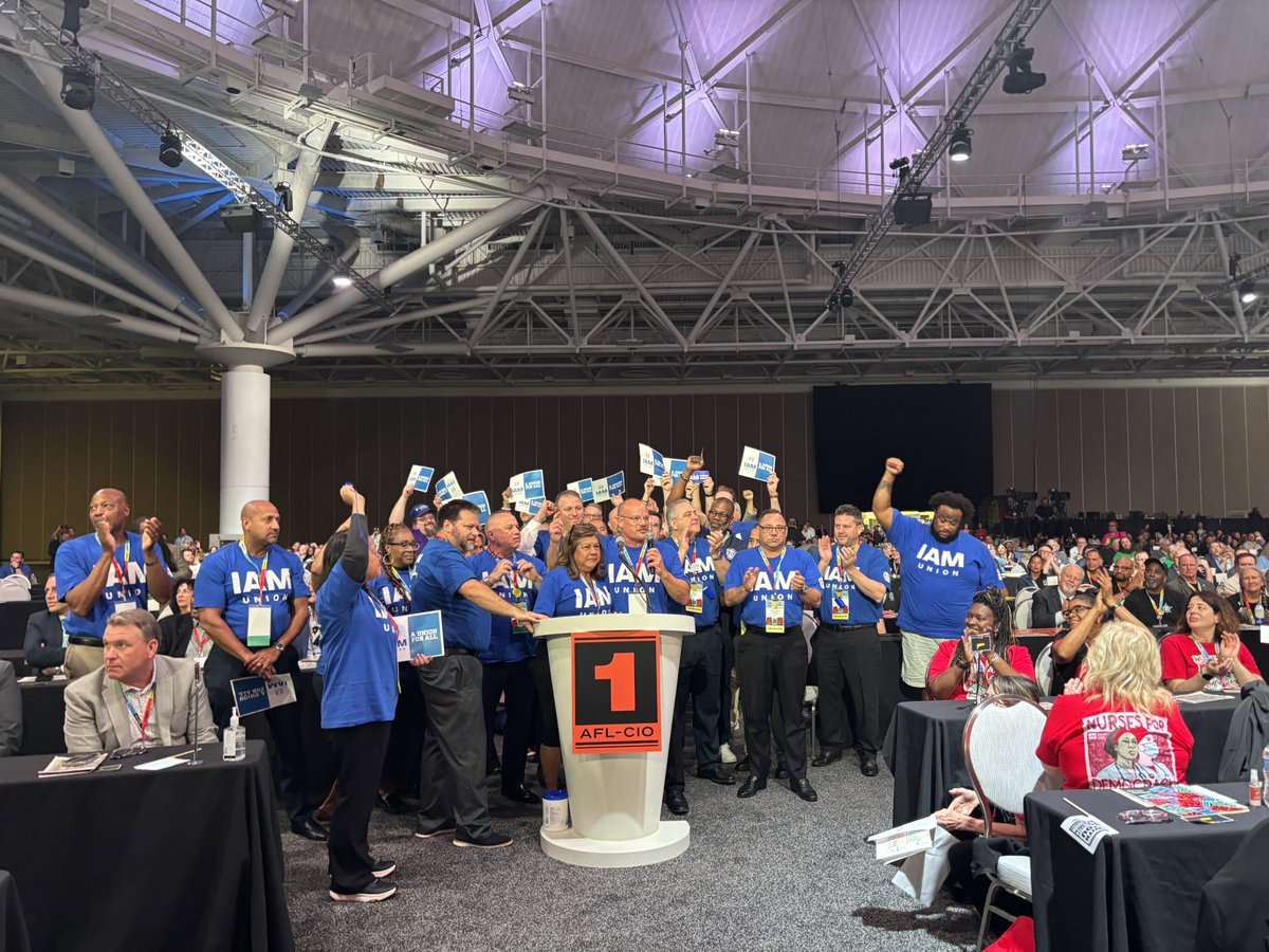 IAM_Union's tweet photo. We're the IAM Union ⚙️

We're a union for all ✊

We're in the house for the @AFLCIO Convention! 👊 https://t.co/t3TTUYyygo