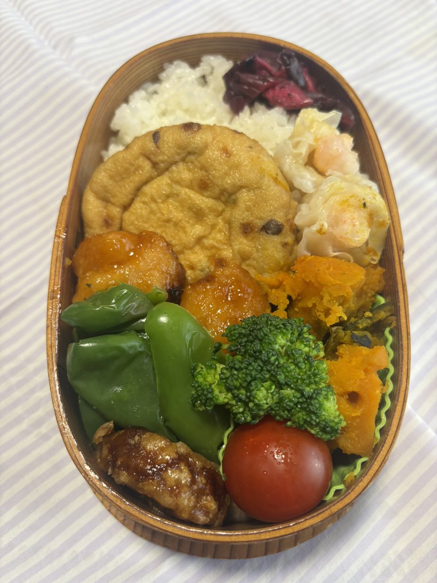 narazuki's tweet photo. 20260608 今日おじさんのお弁当
#お昼ごはん #昼食 #ランチ
#お弁当  #わっぱ弁当箱 https://t.co/IQWLonZ7zy
