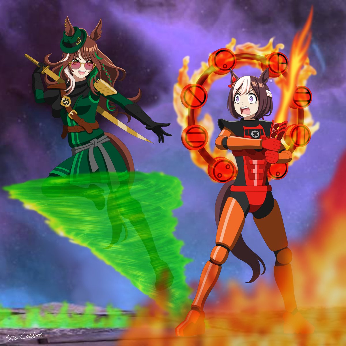StarCaliburn's tweet photo. “Step aside, old timer. It’s my turn to be the poster child.”

“AGEMASEN!”

#umamusume
#lego https://t.co/f9gnKWKI33