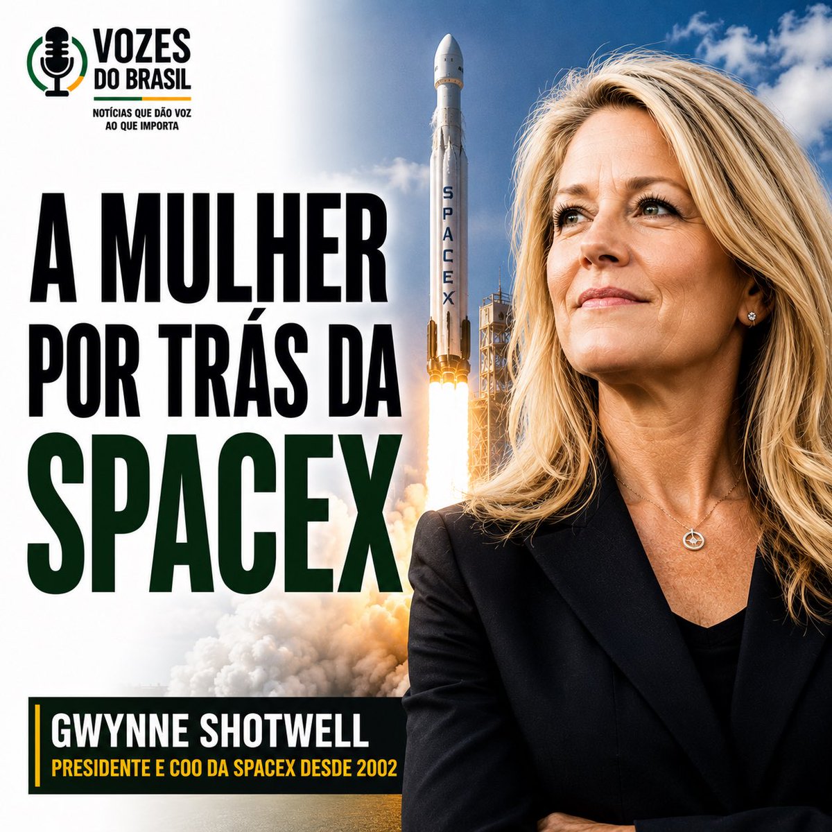 vozesdobrasill's tweet photo. 🚀 𝐀 𝐏𝐄𝐒𝐒𝐎𝐀 𝐌𝐀𝐈𝐒 𝐈𝐌𝐏𝐎𝐑𝐓𝐀𝐍𝐓𝐄 𝐃𝐀 𝐒𝐏𝐀𝐂𝐄𝐗 𝐍𝐀̃𝐎 𝐄́ 𝐄𝐋𝐎𝐍 𝐌𝐔𝐒𝐊:

Quando se fala em SpaceX, quase todo mundo pensa em Elon Musk.

Mas existe outra figura central na história da empresa: Gwynne Shotwell.

Engenheira mecânica e presidente da SpaceX, ela entrou na empresa em 2002, quando o projeto ainda estava começando. Desde então, ajudou a fechar contratos bilionários, liderou a expansão comercial da companhia e passou a comandar grande parte das operações do dia a dia. 

Hoje, muitos analistas e executivos do setor aeroespacial consideram Shotwell uma das pessoas mais importantes para o sucesso da SpaceX, funcionando como a ponte entre a visão de Elon Musk e a execução dos projetos. 

Em um setor historicamente dominado por homens, ela se tornou uma das mulheres mais influentes da indústria espacial.

Você já tinha ouvido falar de Gwynne Shotwell?