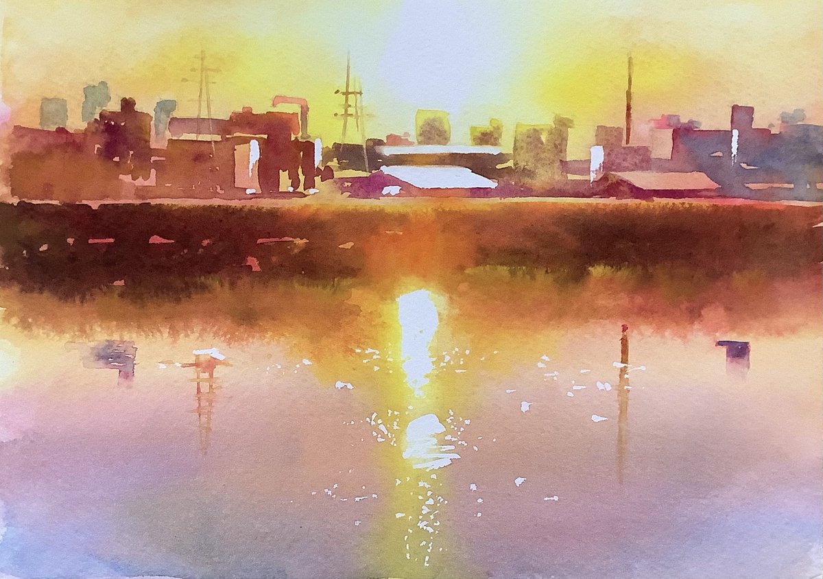 遥か彼方から watercolor on paper 237mm×168mm ランプライト水彩紙SM