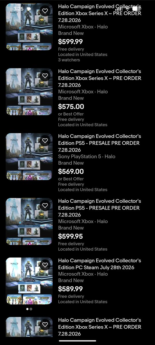 AngryOregonian's tweet photo. @Halo Sorry, because I work I missed the announcement and they are sold out. Good thing true halo fans were able to get them, not scalpers. Oh wait. https://t.co/48GUjpN7jo
