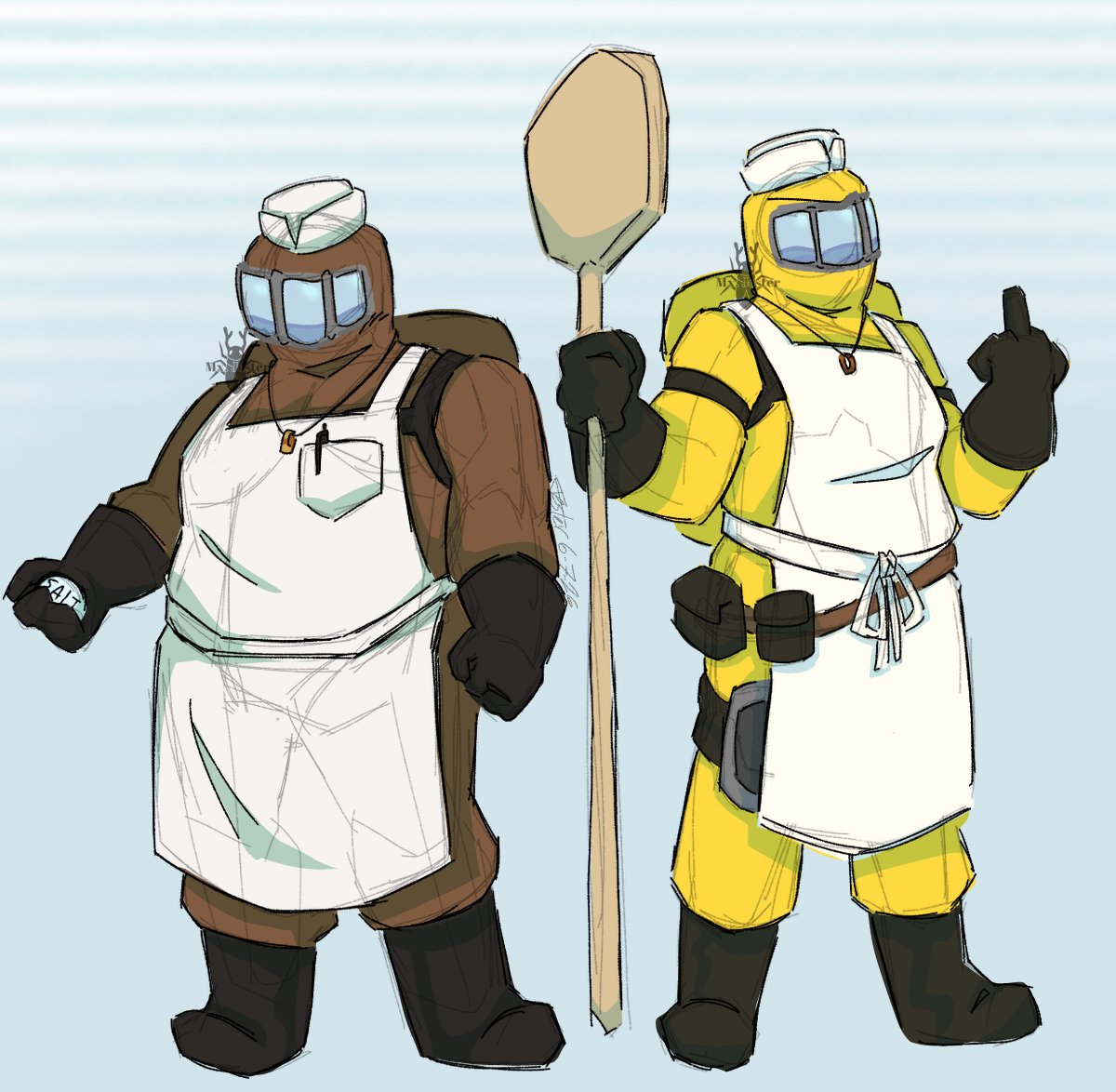 MxJester's tweet photo. I watched the #amongusshow

Really liked it so here's Yellow and Brown as humans https://t.co/a9ALqFnVGw
