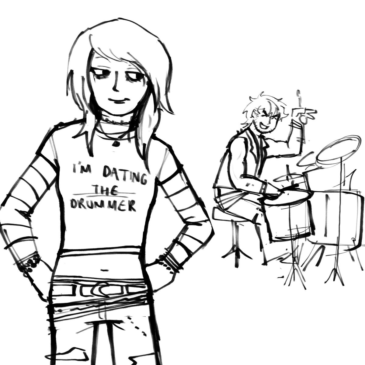 eenazukx's tweet photo. BROO i have a life series band au rotting in my brain rn and i saw this image on my pinterest and FREAKED OUT bcs its liiiiterally band au SO i sketched it boom #ldshadowlady #smallishbeans https://t.co/izBFpXePJR