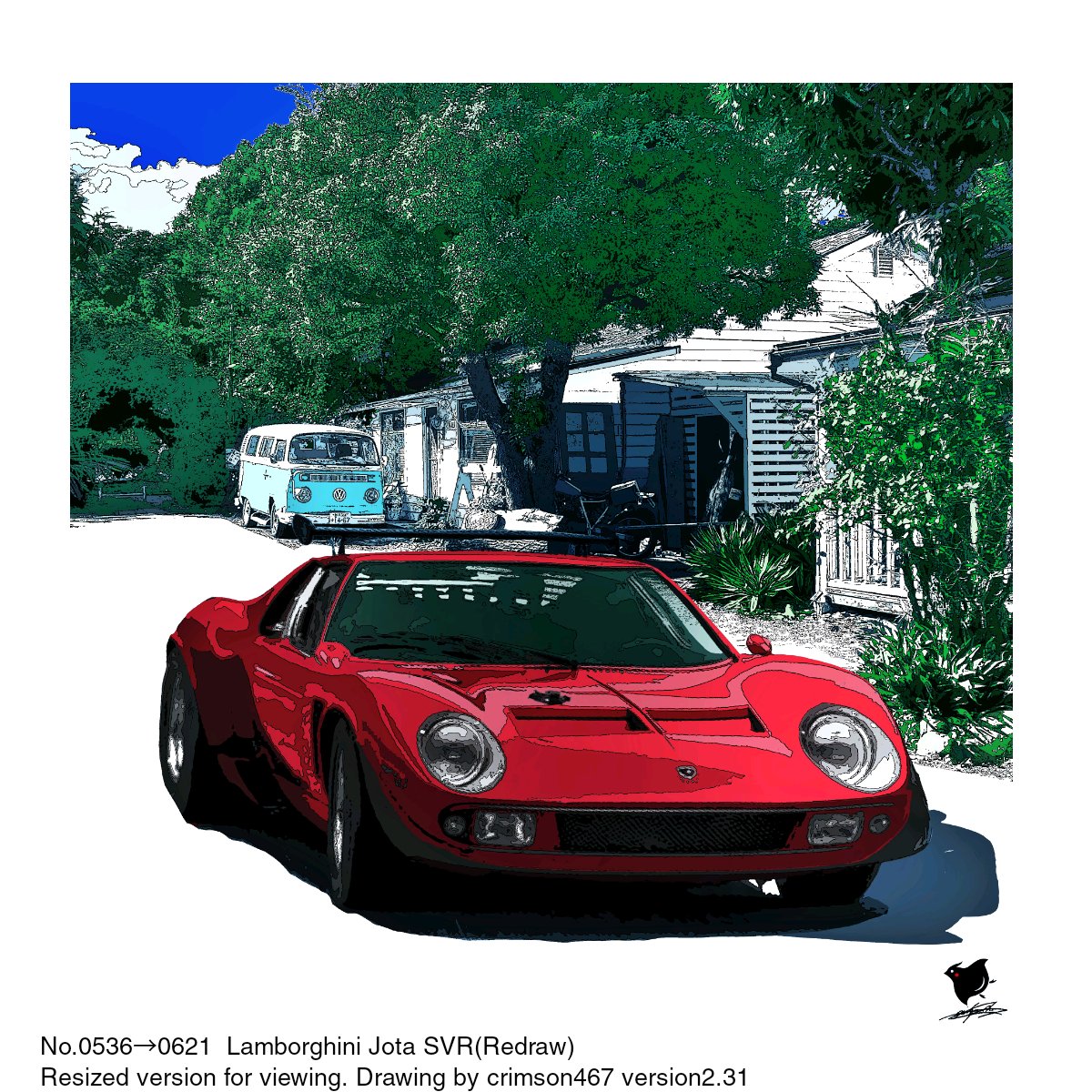 crimson467's tweet photo. No.0621 from 0536 Lamborghini Miura SVR Jota (Redraw)
#Lamborghiniのイラスト #Miuraのイラスト #MiuraSVRのイラスト #車の絵 #車のイラスト #carart #cargraphics #carillustration #carporn #carweek #carlivery #carlifestyle #GTarts #enthusiast #handdrawing #illustration #noAI #JOTA https://t.co/Nhqlorbu65