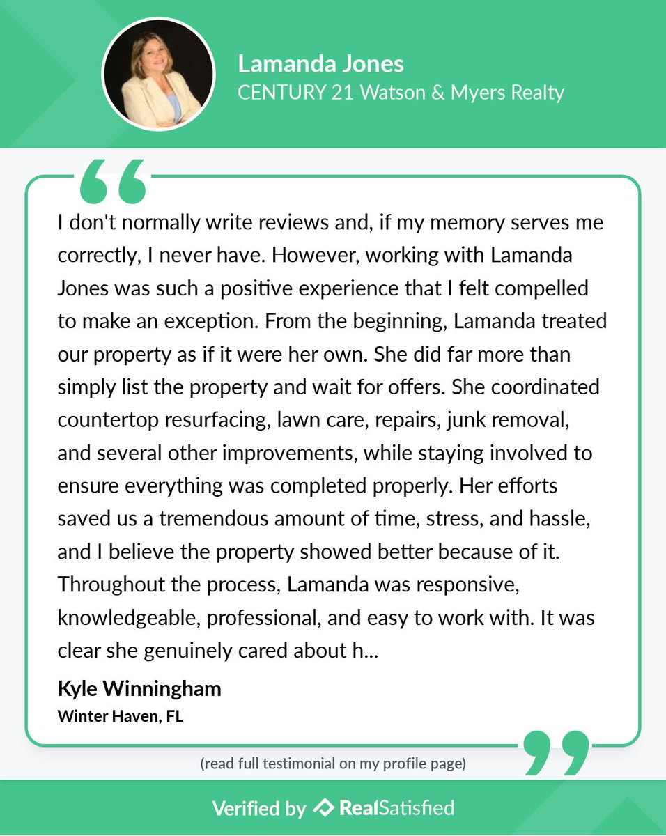 LamandaJones's tweet photo. How heartening is it to receive a recommendation like this? https://t.co/qymseaVJqC via @realsatisfied https://t.co/eiZKcEhTQB