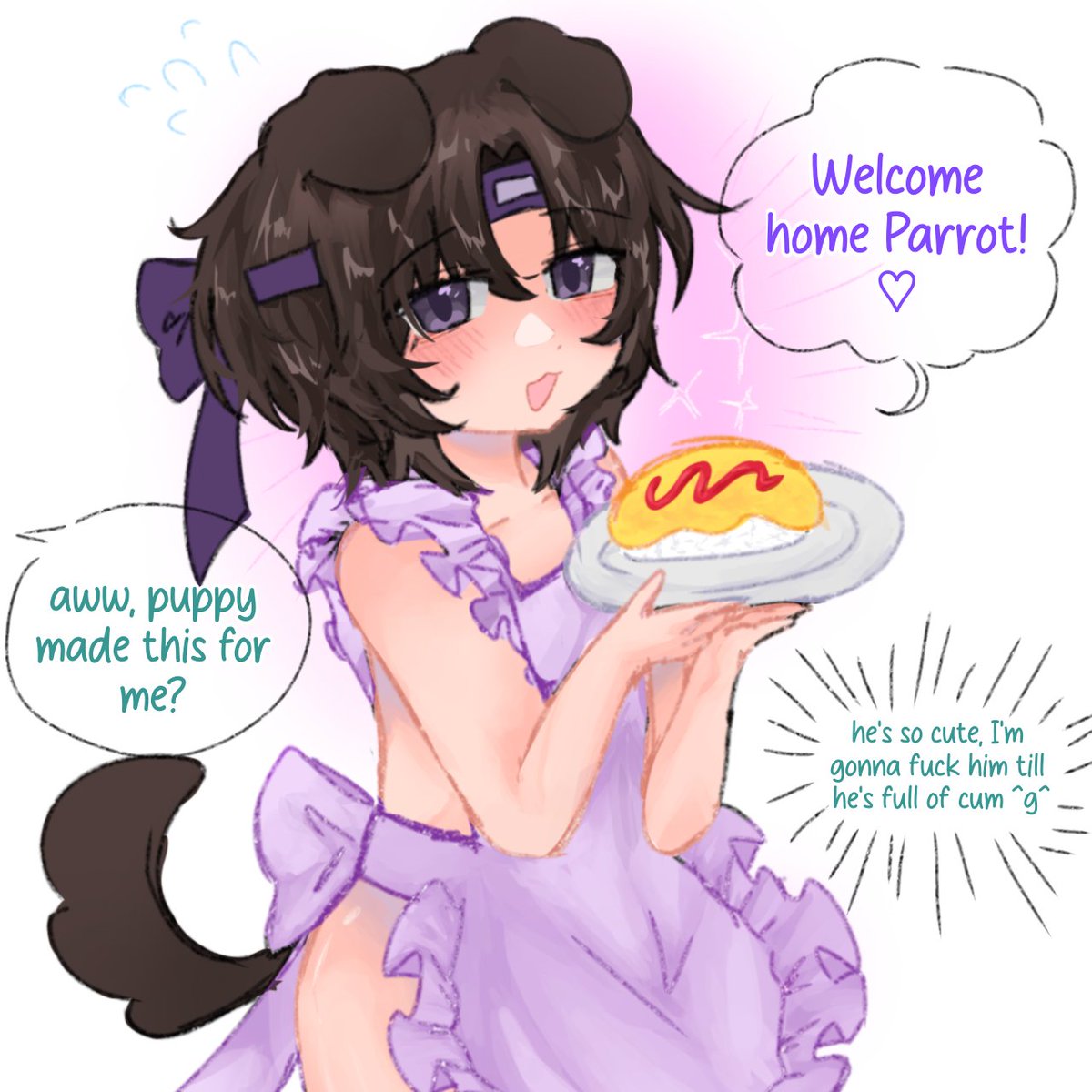 Dollfies__'s tweet photo. [LOLISHO AU] 
Naked apron shots☯️..... Little shota wife.... 

Evil🦜 x shota☯️ , implied cl0nesh1p https://t.co/ywsGNNIneG