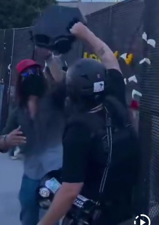 MaryEBarrentine's tweet photo. @MrAndyNgo Maybe someone saw this guy with the megaphone and a tattoo on his right forearm in a context to be able to identify him. https://t.co/2ixnoEENgk