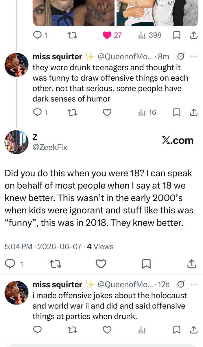 ZeekFix's tweet photo. @sappy_sappho1 This is the kind of defence his fans are going with…. Like what do you even say to that? Ok congrats you’re both horrible people? 😂 https://t.co/C5WIrViWkM