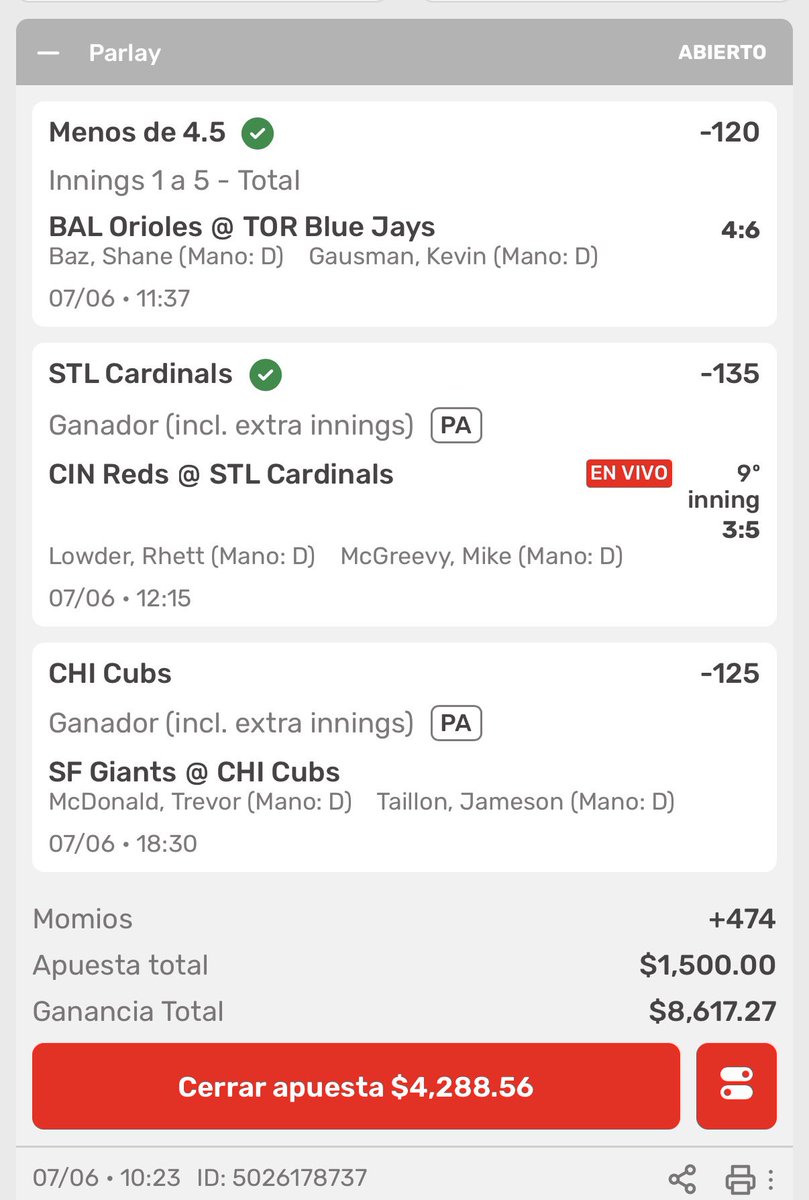 larabasado's tweet photo. Este gallo quiere cantar 

A falta de Cubs ML para cubrir este TRILAY +474 

Sí Cubs Gana voy a rifar 3 refilles de bank de $300 bolas entre TODOS los que: 

1- Interactúen este post 

2- Me sigan https://t.co/Ss1LSxHnrQ