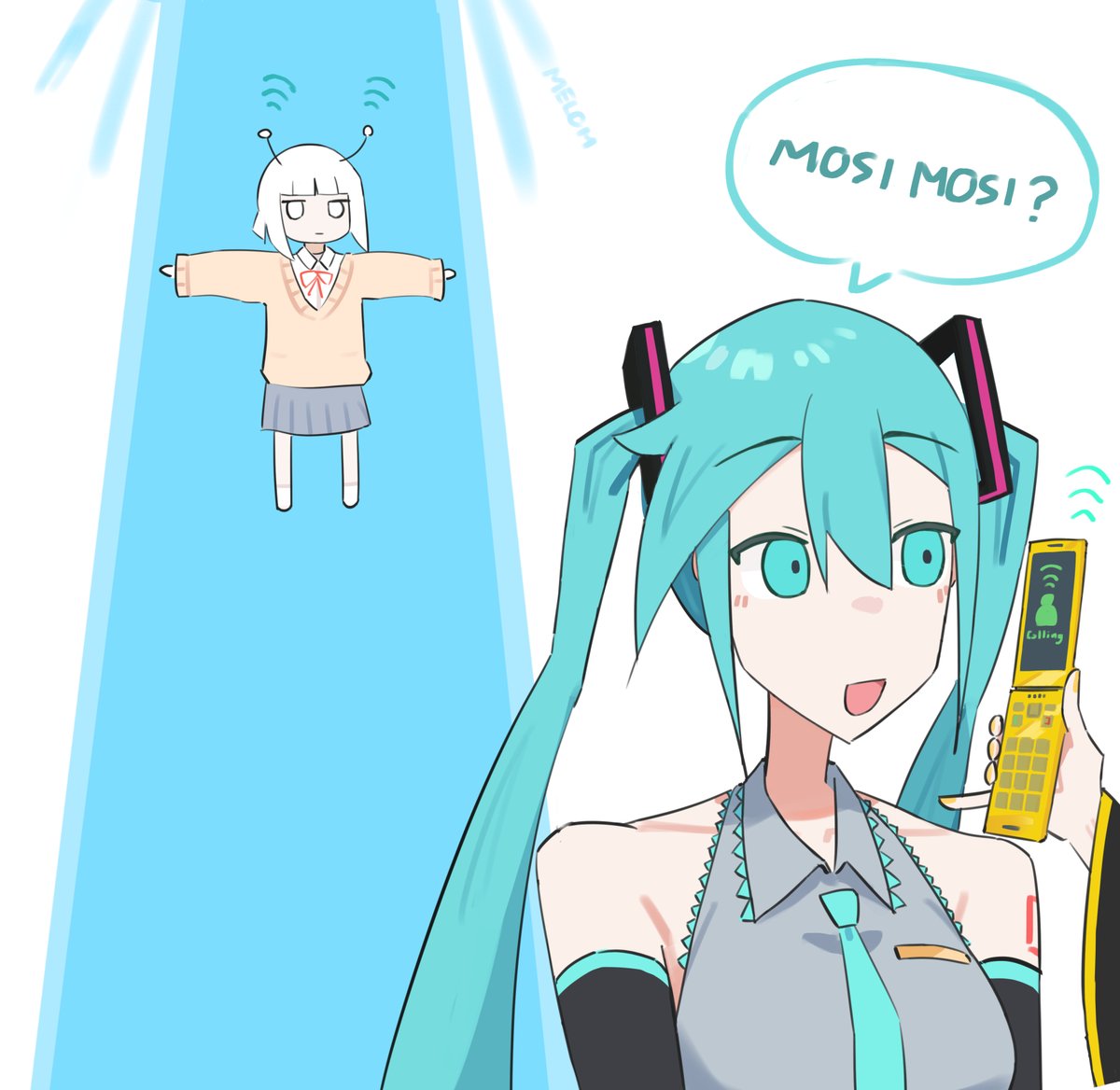 Melomdesu's tweet photo. mosi mosi☎️
#初音ミク https://t.co/sWxqihOz07