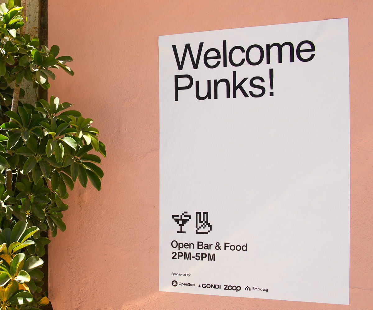 opensea's tweet photo. Punks, pixels, and the people behind them.

This weekend's @cryptopunks brunch at @NFCsummit celebrated the power of art bringing people together. 💙 https://t.co/WTy2sSFBY6