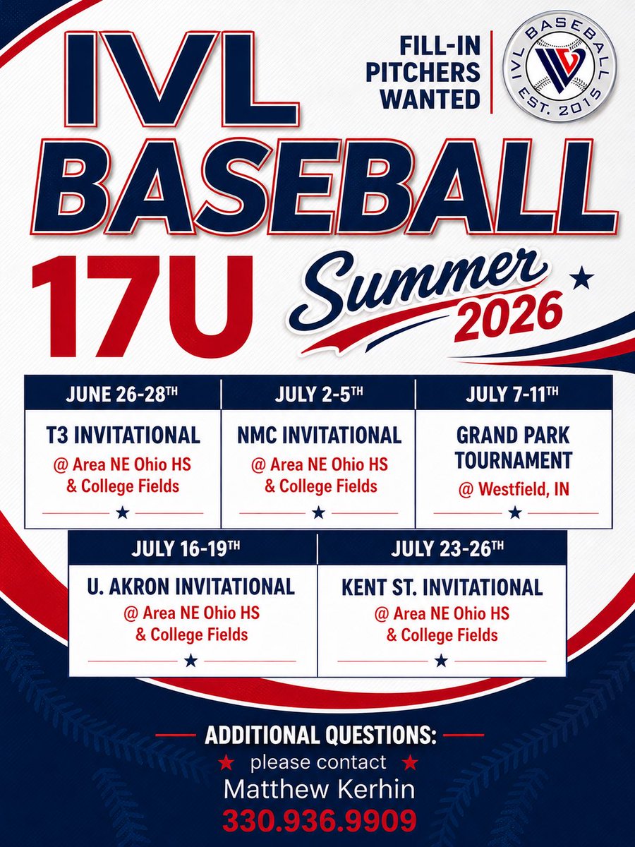 MJKaren03's tweet photo. We’re currently seeking a few guest pitchers who may be available for one or more of the following tournaments:

Whether you’re looking to face quality competition, get in front of college coaches, or simply help us compete, we’d love to connect. https://t.co/3RneeH5IMm